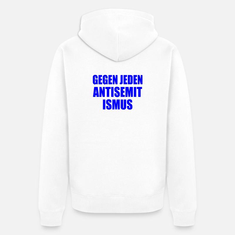 Gegen jeden antisemitismus - Unisex Premium Bio Zip Hoodie - Weiß