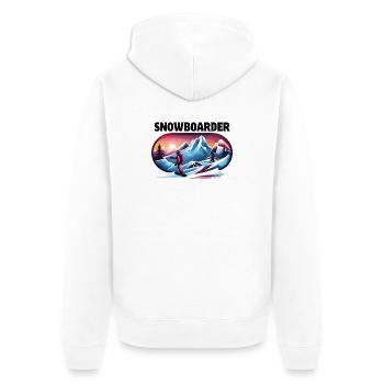 ski, snowboard, station de ski, snowboarder - Veste à capuche bio Premium Unisexe - blanc - Dos - Thijin (182cm)