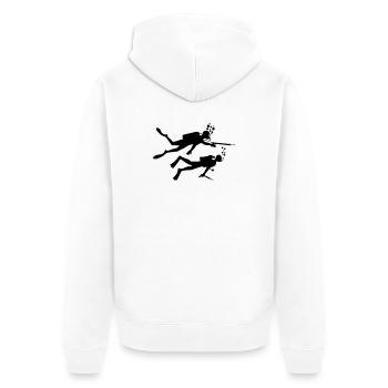 Two underwater divers with harpoons - Unisex Premium Organic Zip Hoodie - white - Back - Thijin (182cm)