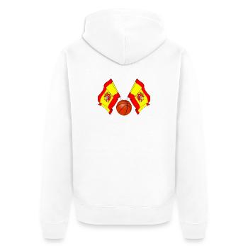 Zwei spanische Flaggen kreuzten Basketball Spanien - Unisex Premium Bio Zip Hoodie - Weiß - Hinten - Thijin (182cm)