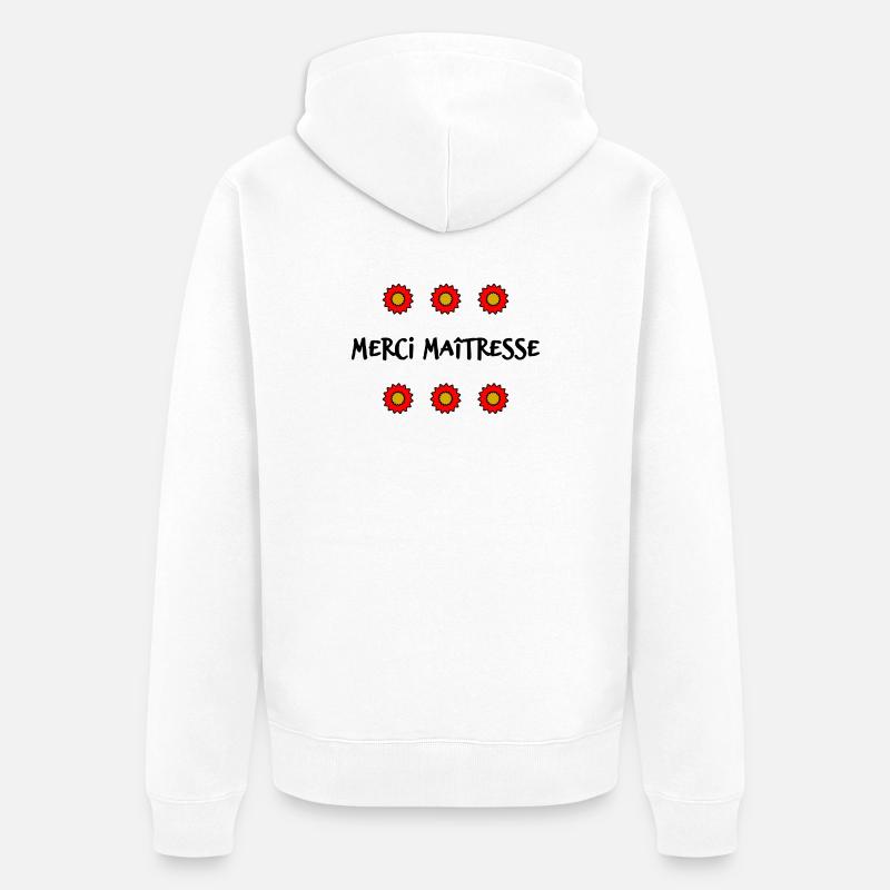 MAÎTRESSE. MAITRE. MERCI. MERCI MAÎTRESSE - Veste à capuche bio Premium Unisexe - blanc