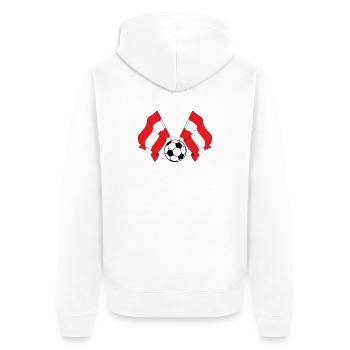 Les drapeaux autrichiens ont traversé le football Autriche - Veste à capuche bio Premium Unisexe - blanc - Dos - Thijin (182cm)