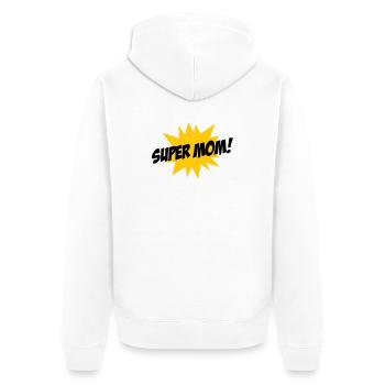 Super Mom - Mother's Day - Unisex Premium Organic Zip Hoodie - white - Back - Thijin (182cm)