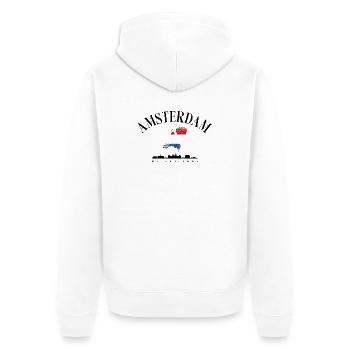 Carte des Pays-Bas avec drapeau néerlandais - Veste à capuche bio Premium Unisexe - blanc - Dos - Thijin (182cm)