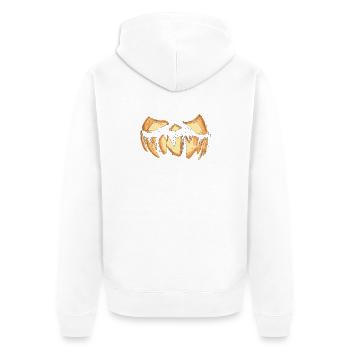 Kürbis Gesicht Halloween Scribble - Unisex Premium Bio Zip Hoodie - Weiß - Hinten - Thijin (182cm)