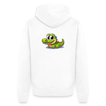 Alligator Crocodile - Unisex Premium Organic Zip Hoodie - white - Back - Thijin (182cm)
