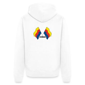 Deux drapeaux texte HOLLANDE-SEPTENTRIONALE - Veste à capuche bio Premium Unisexe - blanc - Dos - Thijin (182cm)
