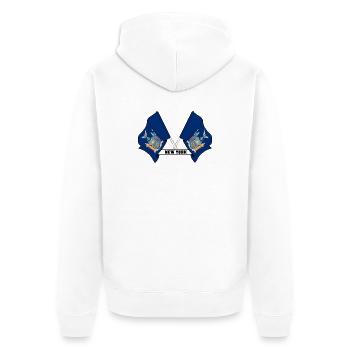 Deux drapeaux texte NEW YORK - Veste à capuche bio Premium Unisexe - blanc - Dos - Thijin (182cm)
