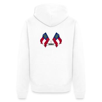 Deux drapeaux texte GÉORGIE - Veste à capuche bio Premium Unisexe - blanc - Dos - Thijin (182cm)