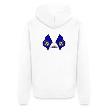 texte des petits drapeaux NEBRASKA - Veste à capuche bio Premium Unisexe - blanc - Dos - Thijin (182cm)