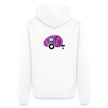 Caravan Caravan Zebra Camping Camper Pattern Fan - Unisex Premium Organic Zip Hoodie - white - Back - Thijin (182cm)