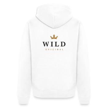 Wild Original Family Logo - Unisex Premium Organic Zip Hoodie - white - Back - Thijin (182cm)
