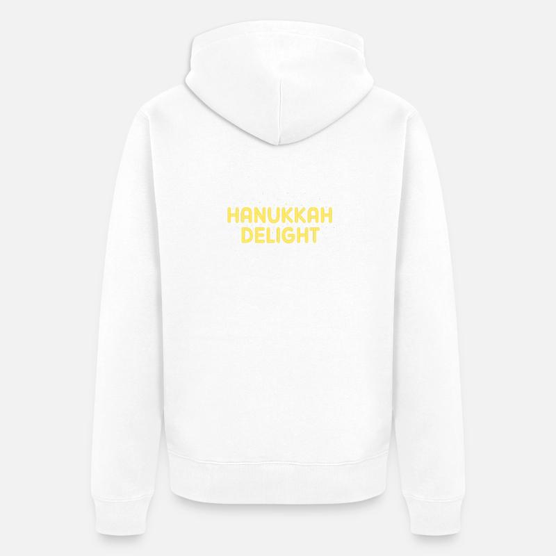 Hanoukka Hanoukka Hanoucca - Veste à capuche bio Premium Unisexe - blanc