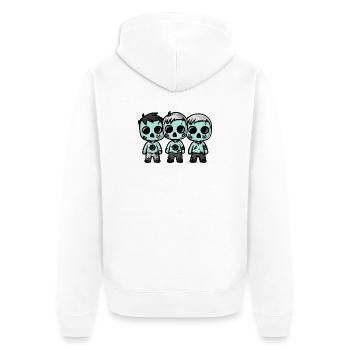 Zombies Halloween Niedlich Comic - Unisex Premium Bio Zip Hoodie - Weiß - Hinten - Thijin (182cm)