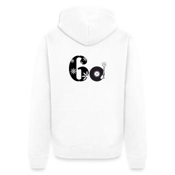 60er Sechzigster Sixties 60. - Unisex Premium Bio Zip Hoodie - Weiß - Hinten - Thijin (182cm)
