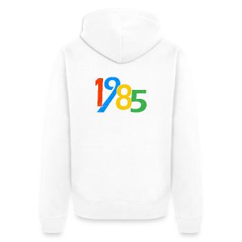 40th Birthday Vintage 1985 40 Years Old Gifts - Unisex Premium Organic Zip Hoodie - white - Back - Thijin (182cm)