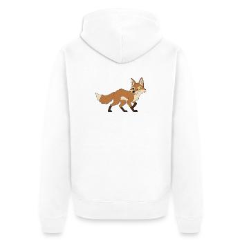 Determined cartoon fox - Unisex Premium Organic Zip Hoodie - white - Back - Thijin (182cm)