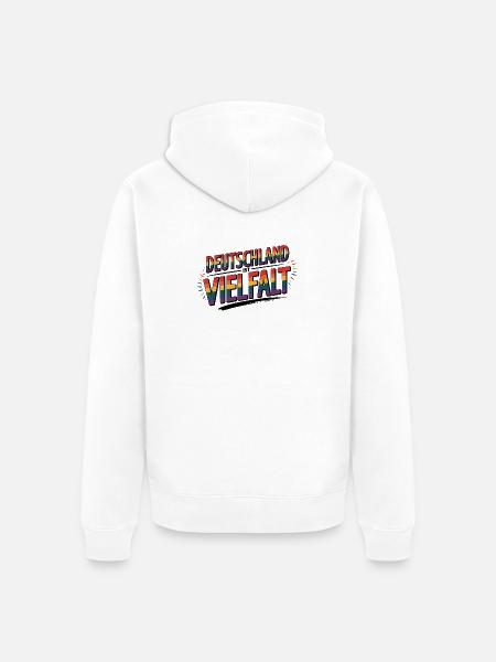 Germany is Diversity - Cool Pride Logo - Unisex Premium Organic Zip Hoodie - white