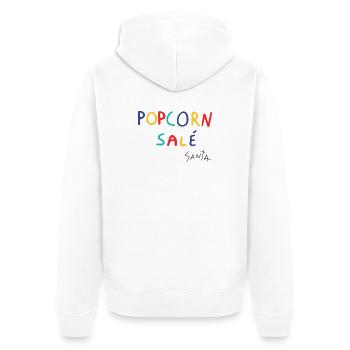 Gesalzenes Popcorn - Unisex Premium Bio Zip Hoodie - Weiß - Hinten - Thijin (182cm)