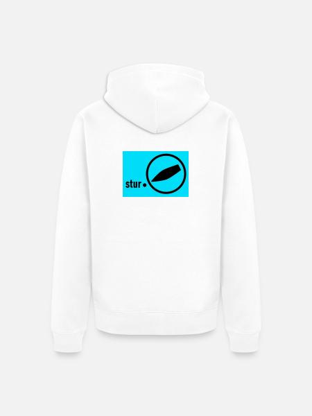 Switched to stubborn - Unisex Premium Organic Zip Hoodie - white