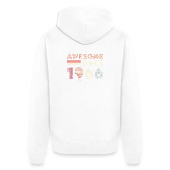 1966 Retro Linien Jubiläumsdesign - Unisex Premium Bio Zip Hoodie - Weiß - Hinten - Thijin (182cm)