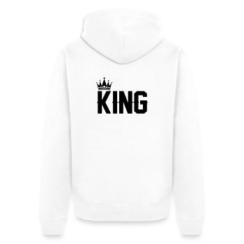 King - Unisex Premium Bio Zip Hoodie - Weiß - Hinten - Thijin (182cm)