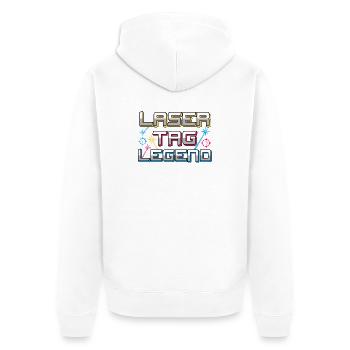 Laser Tag Legend Retro Gaming Typography Art - Unisex Premium Organic Zip Hoodie - white - Back - Thijin (182cm)