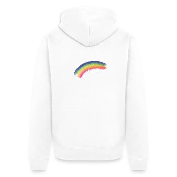 Rainbow Brush Sheet - Unisex Premium Organic Zip Hoodie - white - Back - Thijin (182cm)