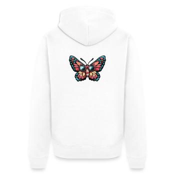 Vacances de la bande dessinée papillon - Veste à capuche bio Premium Unisexe - blanc - Dos - Thijin (182cm)
