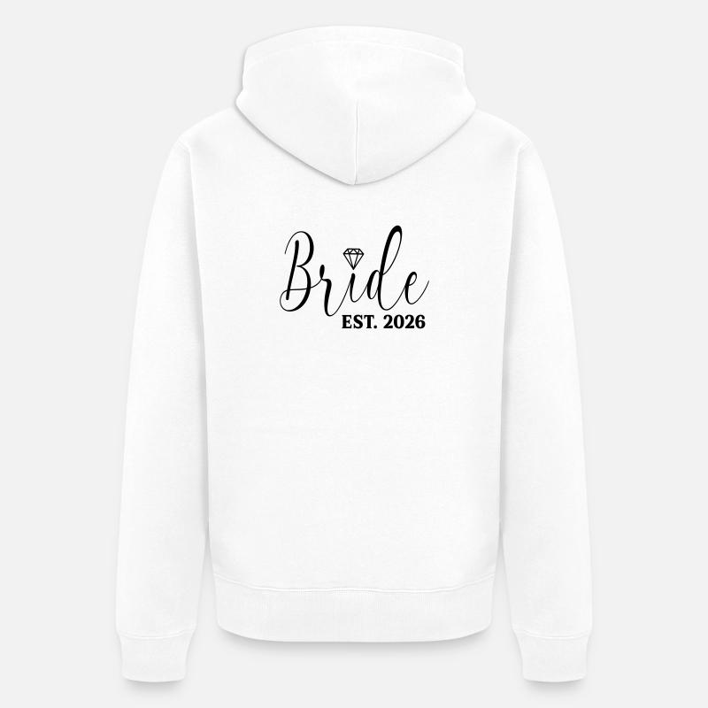Brauthochzeit 2026 - Unisex Premium Bio Zip Hoodie - Weiß