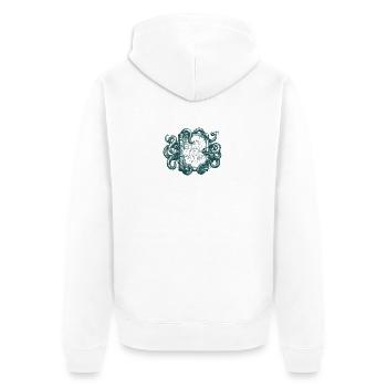 Das Necronomicon - Unisex Premium Bio Zip Hoodie - Weiß - Hinten - Thijin (182cm)
