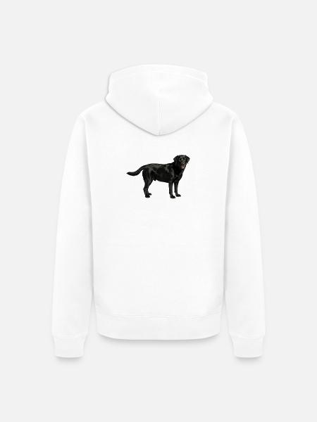 Schwarzer Labrador im Profil - Unisex Premium Bio Zip Hoodie - Weiß