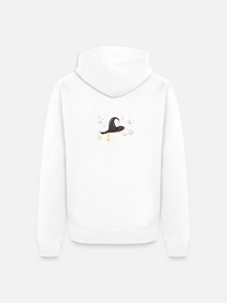 Hexenhut Funkenzauber - Unisex Premium Bio Zip Hoodie - Weiß