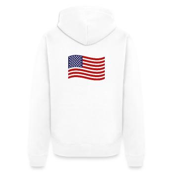 Flagge der Vereinigten Staaten - Unisex Premium Bio Zip Hoodie - Weiß - Hinten - Thijin (182cm)