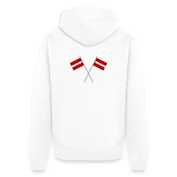 Flagge von Lettland - Unisex Premium Bio Zip Hoodie - Weiß - Hinten - Thijin (182cm)