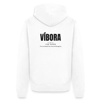 Víbora — Die Viper | Echtes Padel-Vokabular - Unisex Premium Bio Zip Hoodie - Weiß - Hinten - Thijin (182cm)