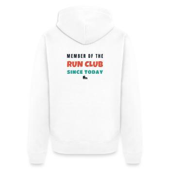 Run Club Member Since Today Lauf Spruch - Unisex Premium Bio Zip Hoodie - Weiß - Hinten - Thijin (182cm)