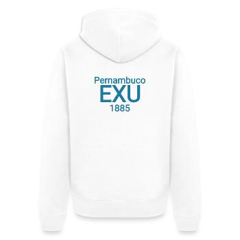 Exu brasilien Pernambuco text - Unisex Premium Bio Zip Hoodie - Weiß - Hinten - Thijin (182cm)