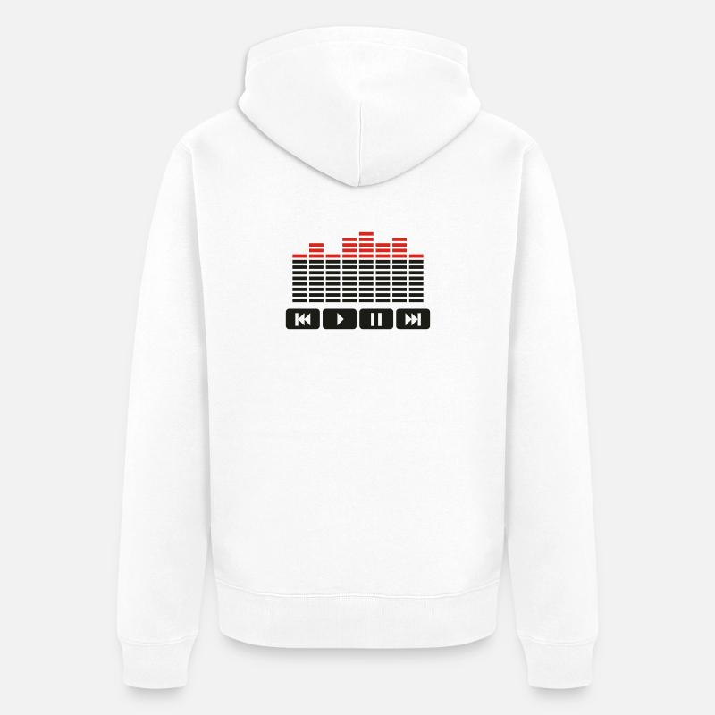 Equalizer audio player dj - Veste à capuche bio Premium Unisexe - blanc