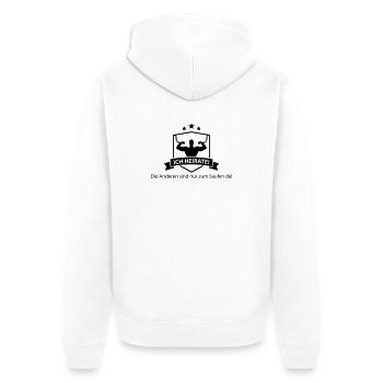 ich_heirate - Unisex Premium Bio Zip Hoodie - Weiß - Hinten - Thijin (182cm)