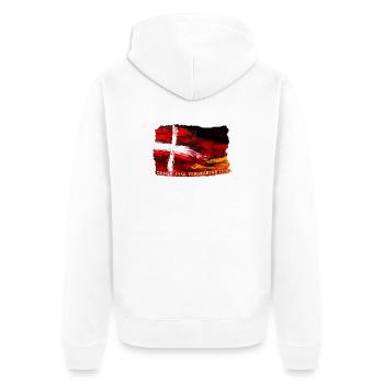dansk tysk venskab - Deutsch dänische Freundschaft - Unisex Premium Bio Zip Hoodie - Weiß - Hinten - Thijin (182cm)