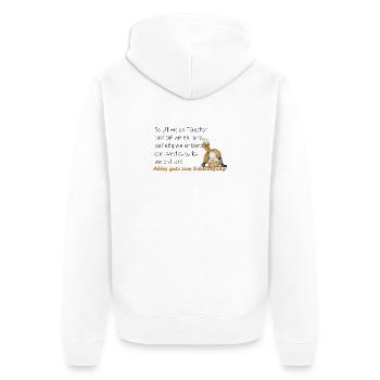 sei fleißig wie ein bienchen - Unisex Premium Bio Zip Hoodie - Weiß - Hinten - Thijin (182cm)