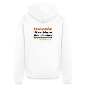 bientot arriere grand mere - Veste à capuche bio Premium Unisexe - blanc - Dos - Thijin (182cm)