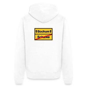 Bochum Aufstieg Schalke - Unisex Premium Bio Zip Hoodie - Weiß - Hinten - Thijin (182cm)