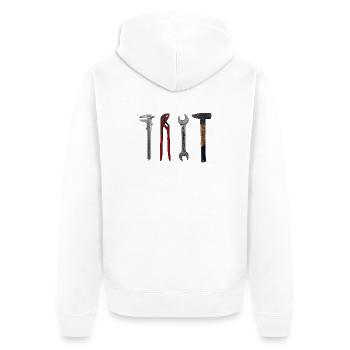 Pince marteau Craftsman pour illustration d’outils - Veste à capuche bio Premium Unisexe - blanc - Dos - Thijin (182cm)