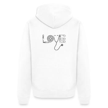 Infirmière Infirmière LOVE Médecine - Veste à capuche bio Premium Unisexe - blanc - Dos - Thijin (182cm)