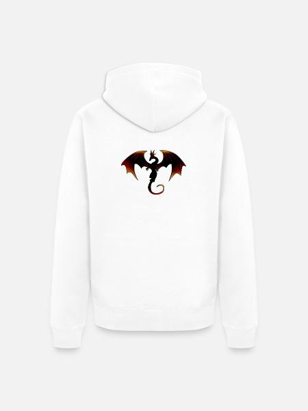 Fire Dragon, Fire Dragon - Unisex Premium Organic Zip Hoodie - white