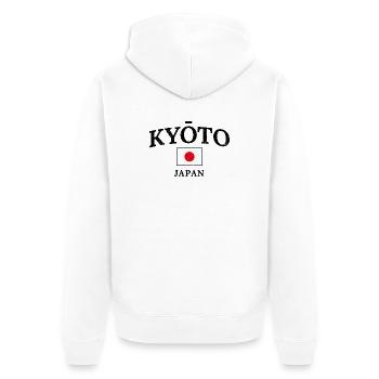 Motif du drapeau du Japon de Kyoto - Veste à capuche bio Premium Unisexe - blanc - Dos - Thijin (182cm)