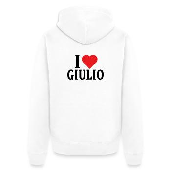 t-shirt I love Giulio t-shirt gift idea - Unisex Premium Organic Zip Hoodie - white - Back - Thijin (182cm)