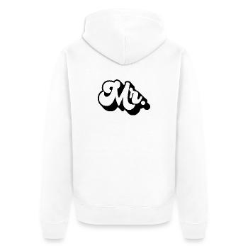 Mr. Matching Couple Engagement Wedding Honeymoon - Unisex Premium Organic Zip Hoodie - white - Back - Thijin (182cm)